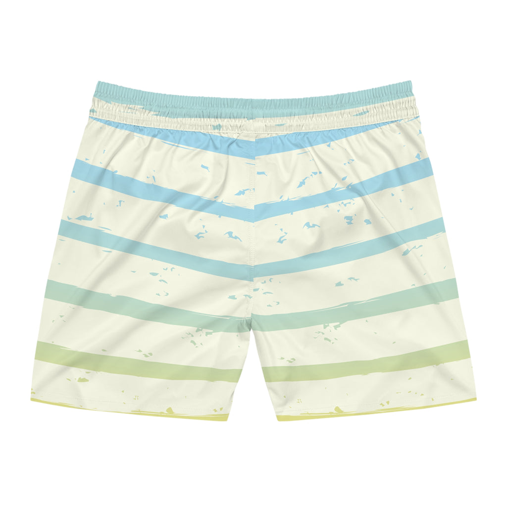 The Garcia Getaway - Men's Striped Swim Shorts - Mid-Length