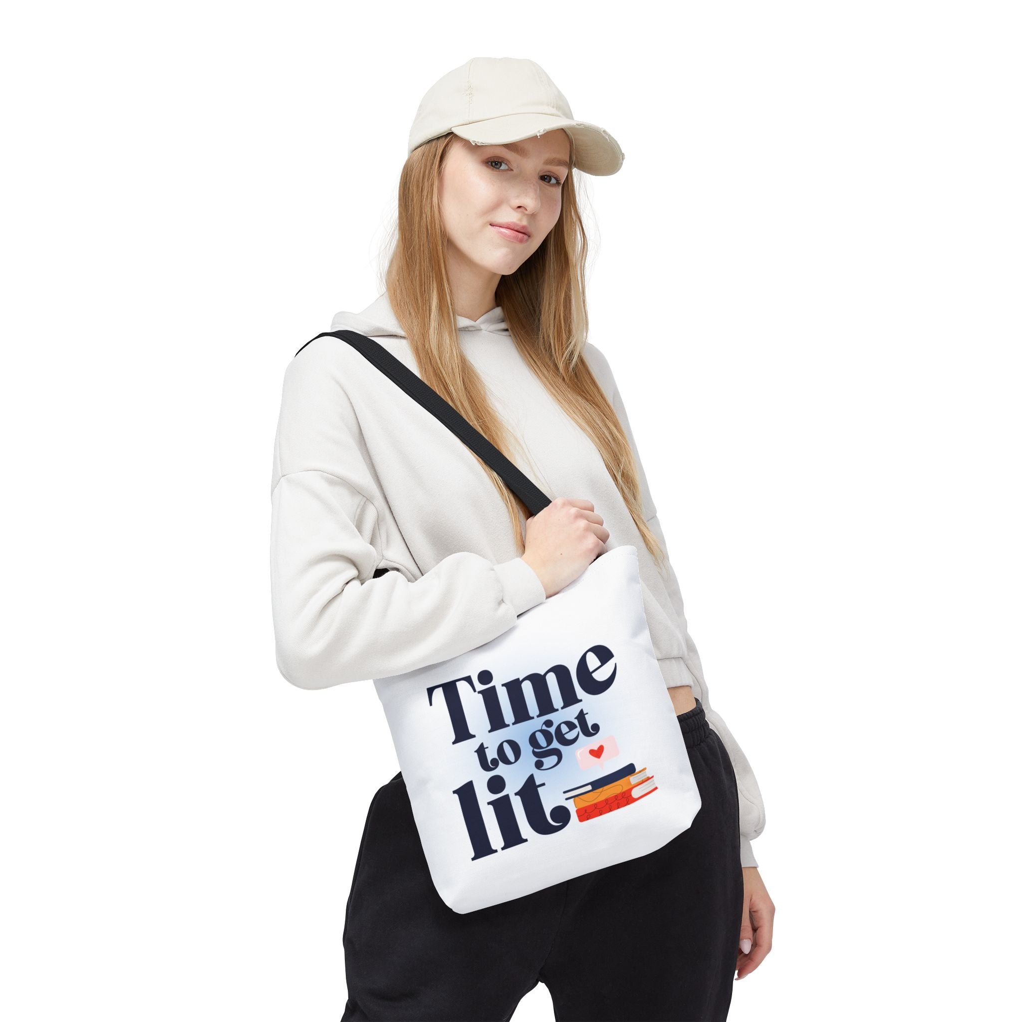 Time to Get Lit - Book Lover Canvas Tote