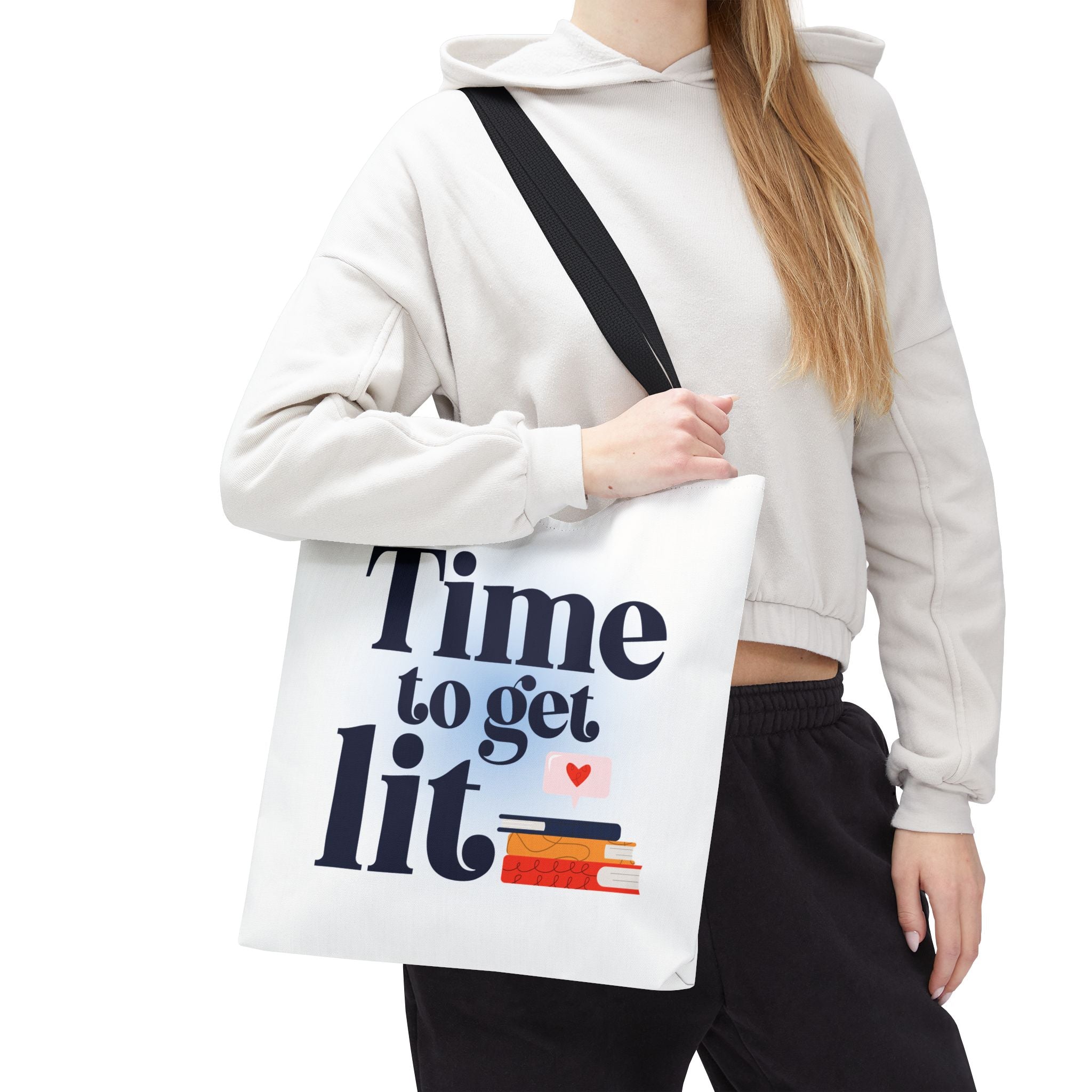 Time to Get Lit - Book Lover Canvas Tote