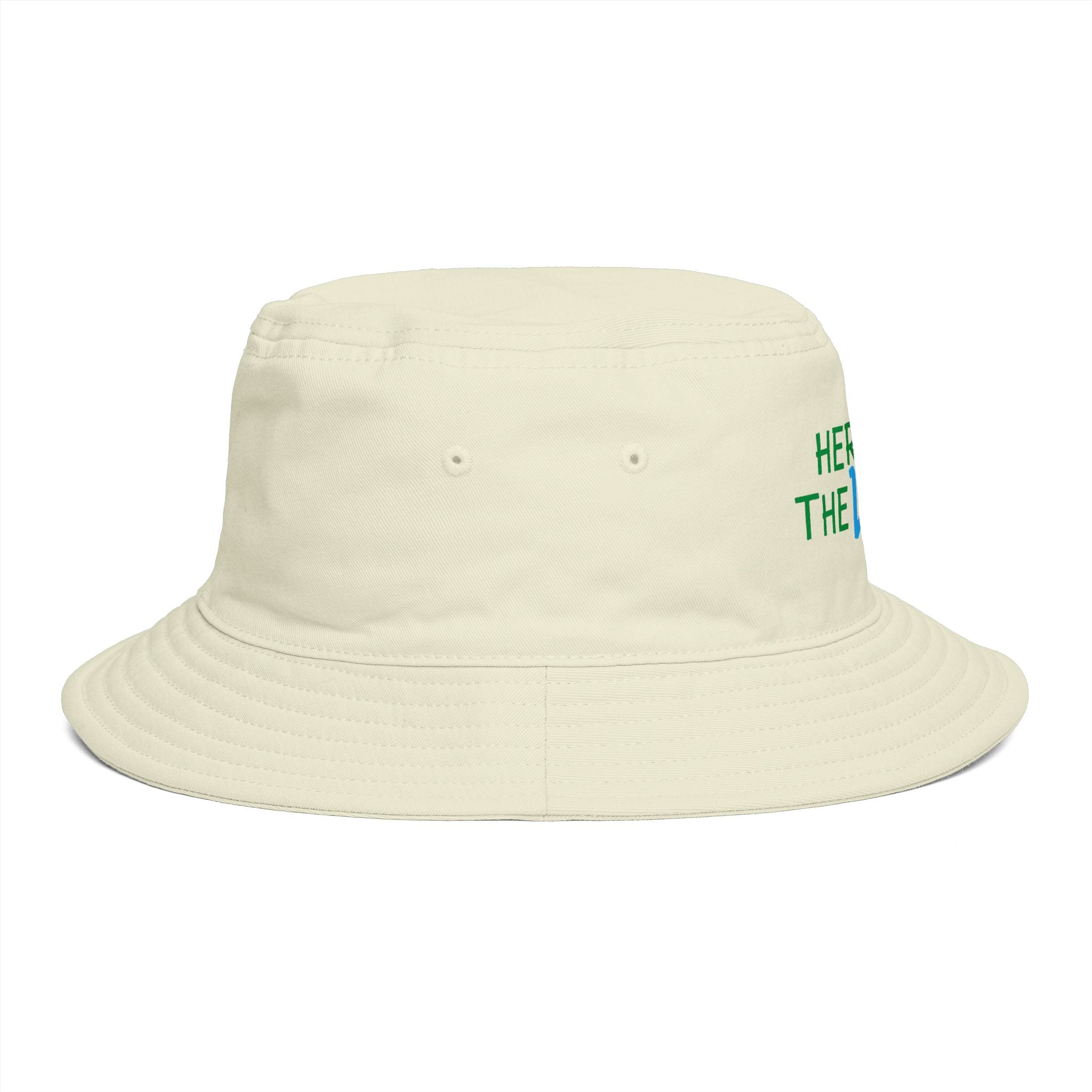 Bucket Hat - "Here For The Vibes" Embroidered Casual Summer Sun Hat
