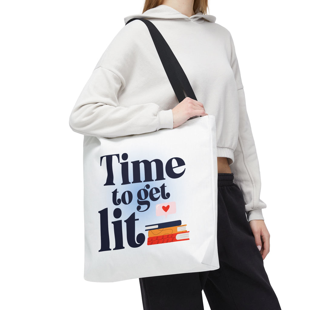 Time to Get Lit - Book Lover Canvas Tote