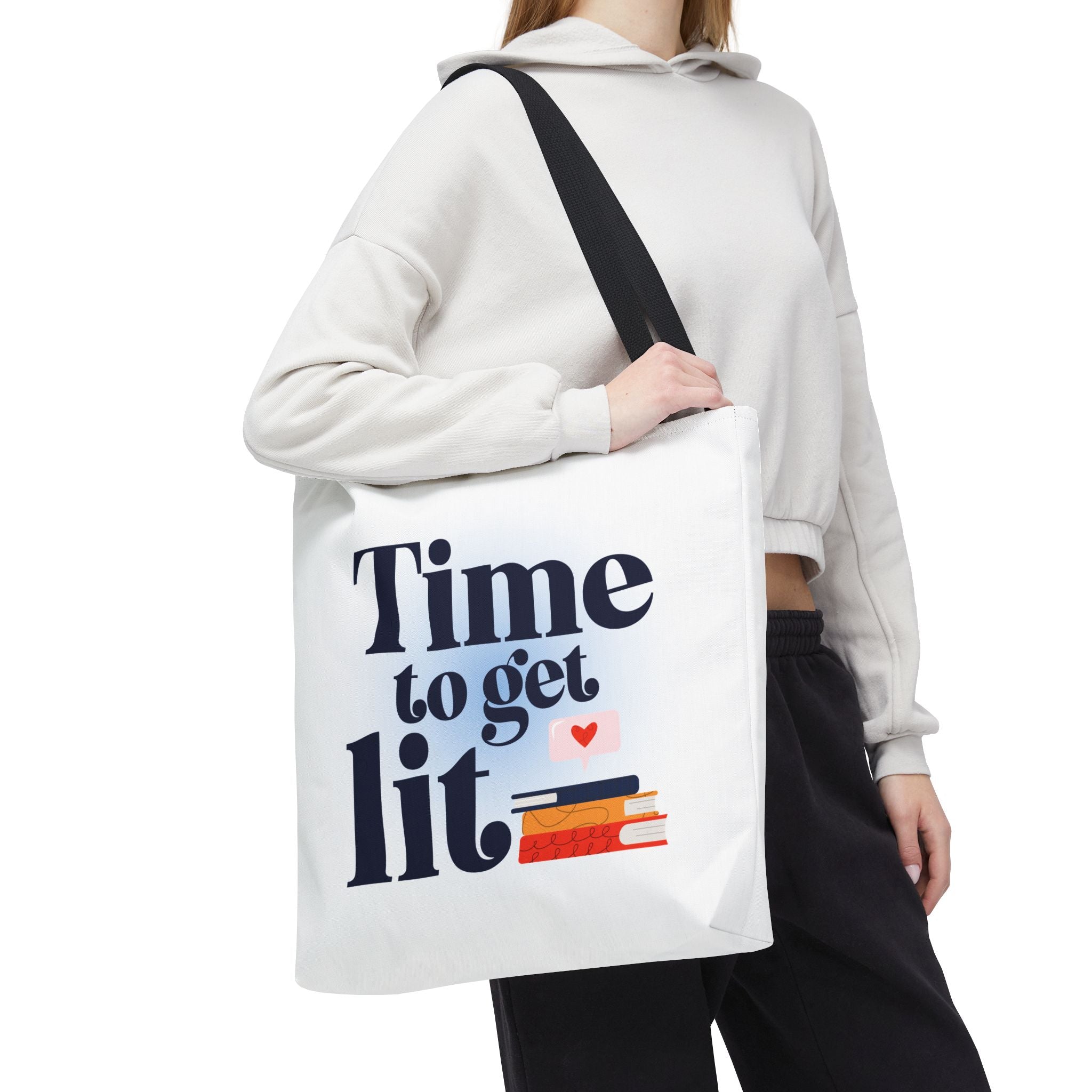 Time to Get Lit - Book Lover Canvas Tote