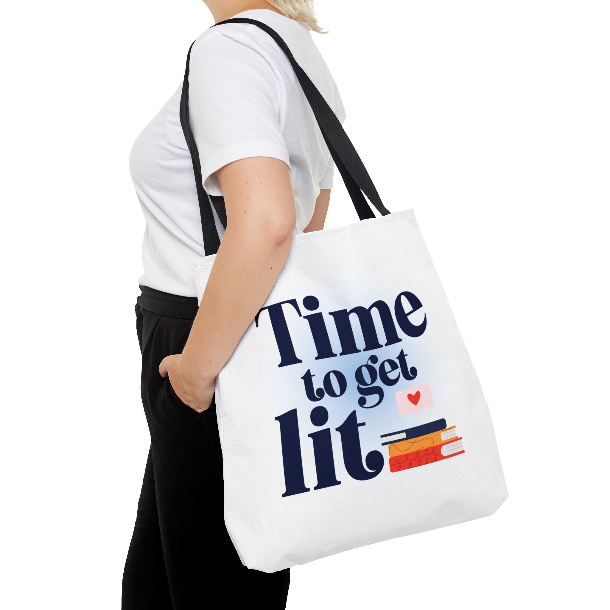 Time to Get Lit - Book Lover Canvas Tote