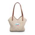 The Garcia Getaway Straw Shoulder Bag – Boho Crochet Tote with Leather Straps (Beach, Vacation & Everyday)