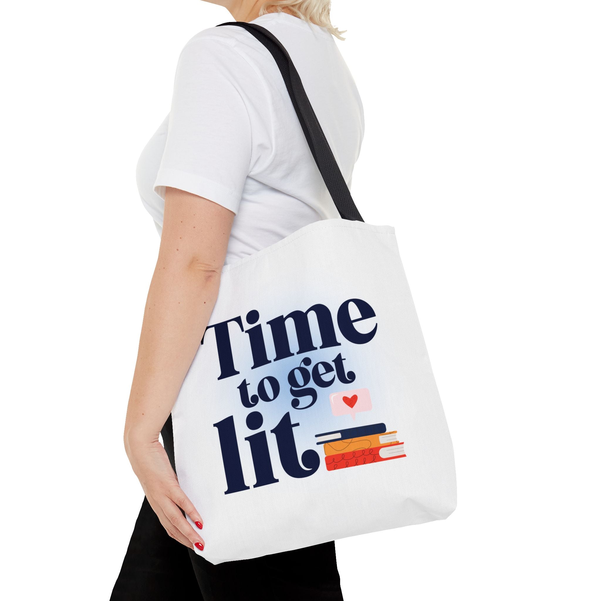 Time to Get Lit - Book Lover Canvas Tote